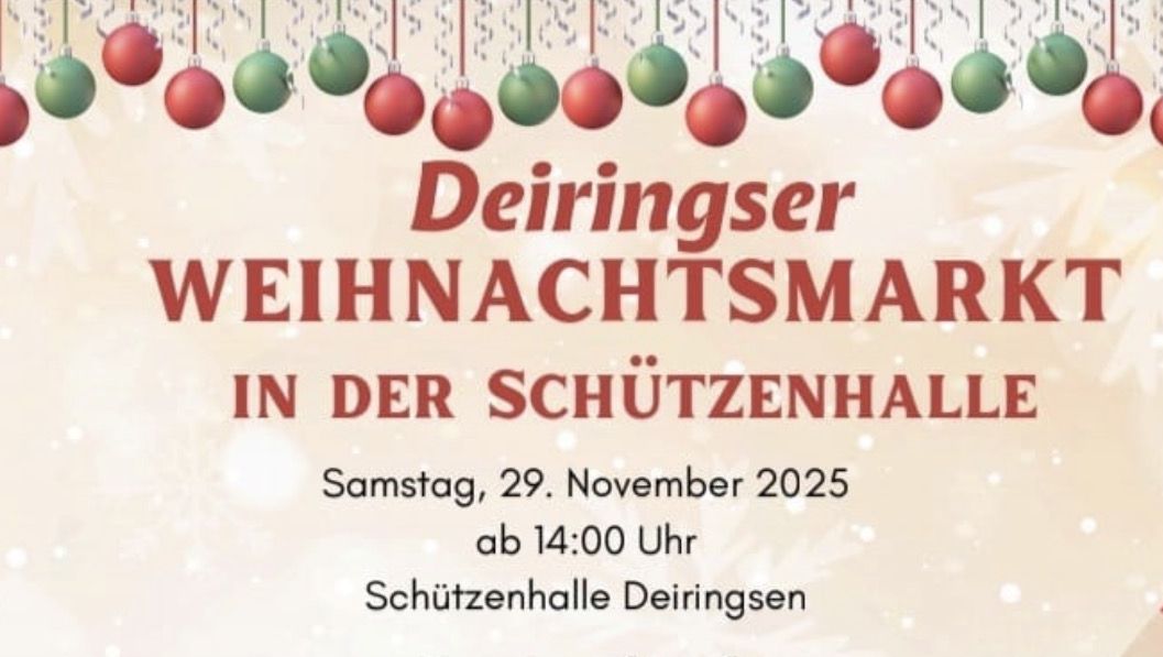 Deiringser Weihnachtsmarkt am 29. November 2025